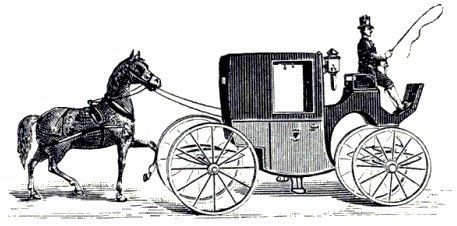 Cart before the horse, victorian illustration.